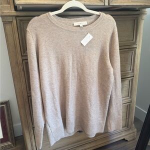 LOFT Men's Crewneck Sweater in Light Taupe